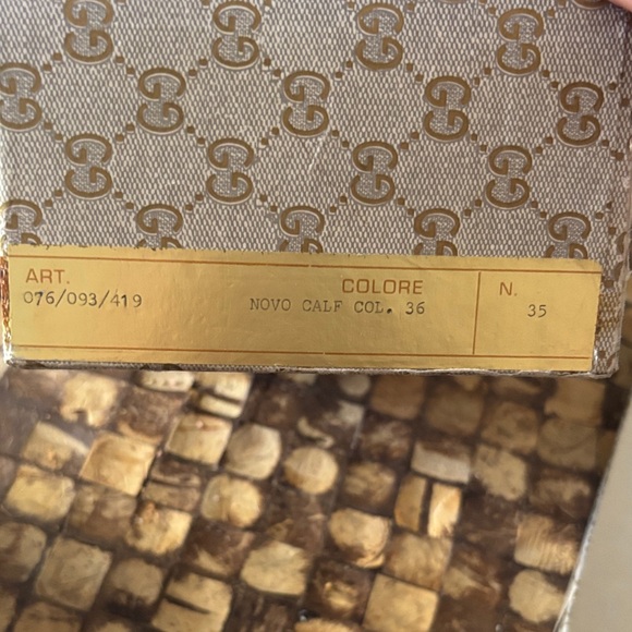 Gucci vintage 1978 Brown Leather Slide Sandals with Green and Red Accents - Picture 2 of 8